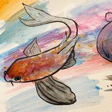 Load image into Gallery viewer, Colorful illustration of a fish with a gradient background