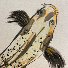 Load image into Gallery viewer, Metallic koi painting on white textured paper