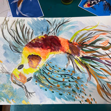 Load image into Gallery viewer, Colorful watercolor painting of a fish on a white background
