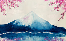 Load image into Gallery viewer, Mixed media artwork of Mount Fuji in sakura season