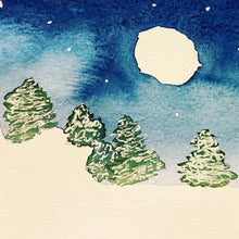 Load image into Gallery viewer, Watercolour painting of a winter scene