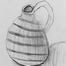 Load image into Gallery viewer, Pencil sketch of a striped jug