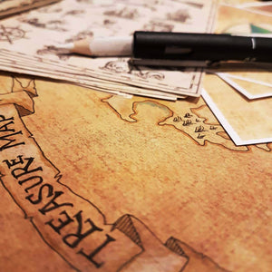 Pirate map art workshop for children. Pirate treasure map.