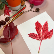 Load image into Gallery viewer, Red leaf painting
