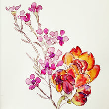 Load image into Gallery viewer, Suzanne Pink floral watercolour workshop
