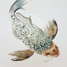 Load image into Gallery viewer, Watercolor illustration of a fish on a white background
